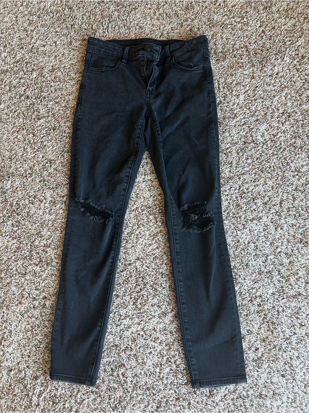 American Eagle Outfitters Black Ripped Skinny Jeans